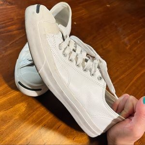 Converse Jack Purcell Sneakers White Leather 9 Womens
